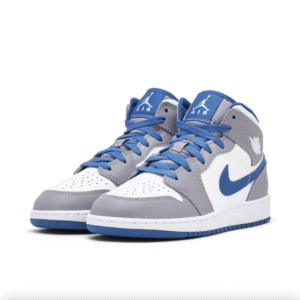 Air Jordan 1 Mid Blanco/Azul/Gris GS